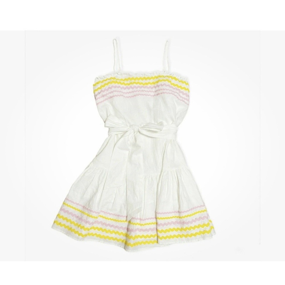 Lisa Marie Fernandez Women's Ric-Rac White  Dress Pockets Size Xs Retail $45+